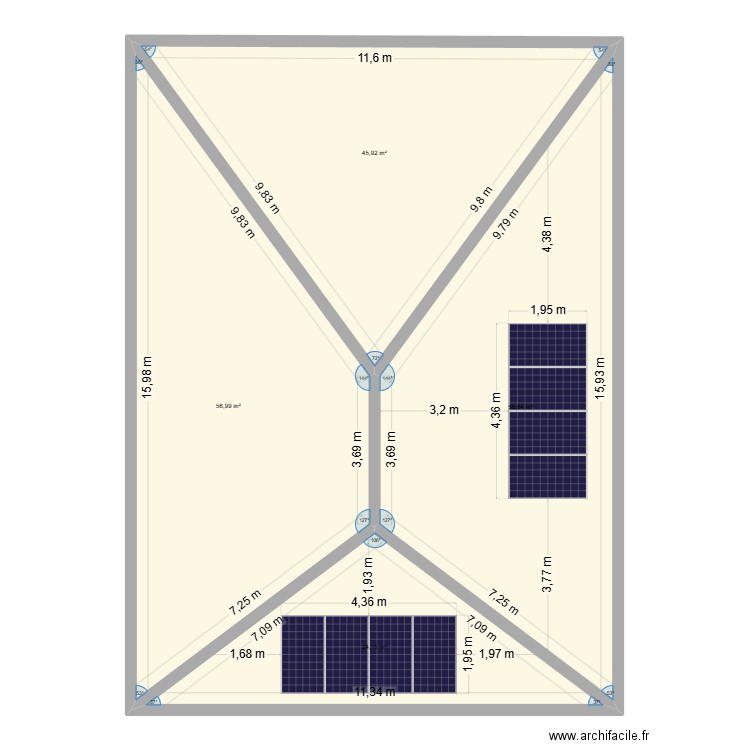 M. BANZATO NICOLAS. Plan de 4 pièces et 184 m2