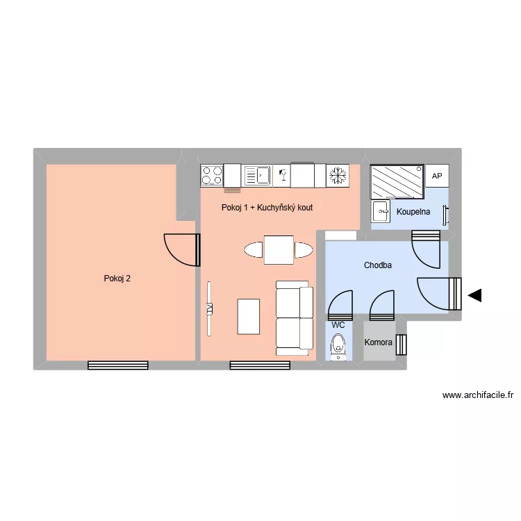 Nedbalova 2021 byt 1. Plan de 0 pièce et 0 m2