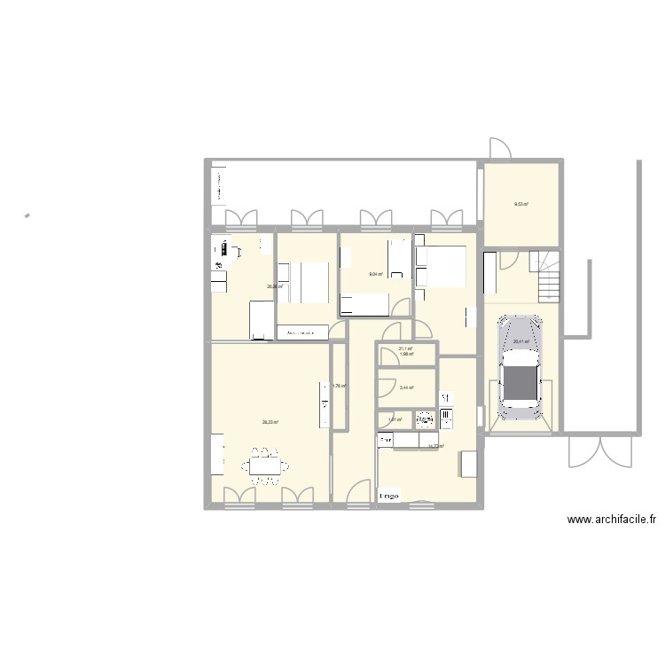 LaRocheMeuble. Plan de 12 pièces et 132 m2