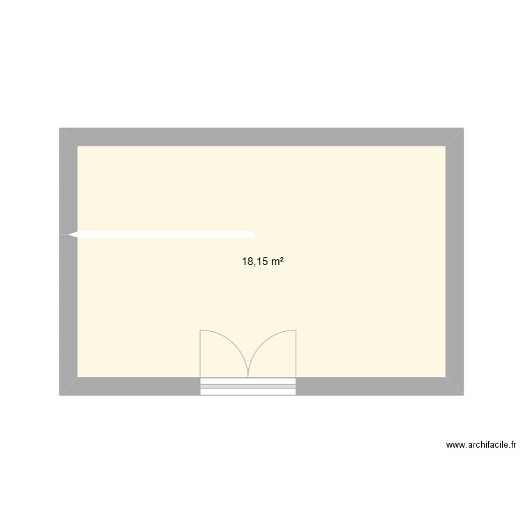 PIECE SDBE. Plan de 1 pièce et 18 m2