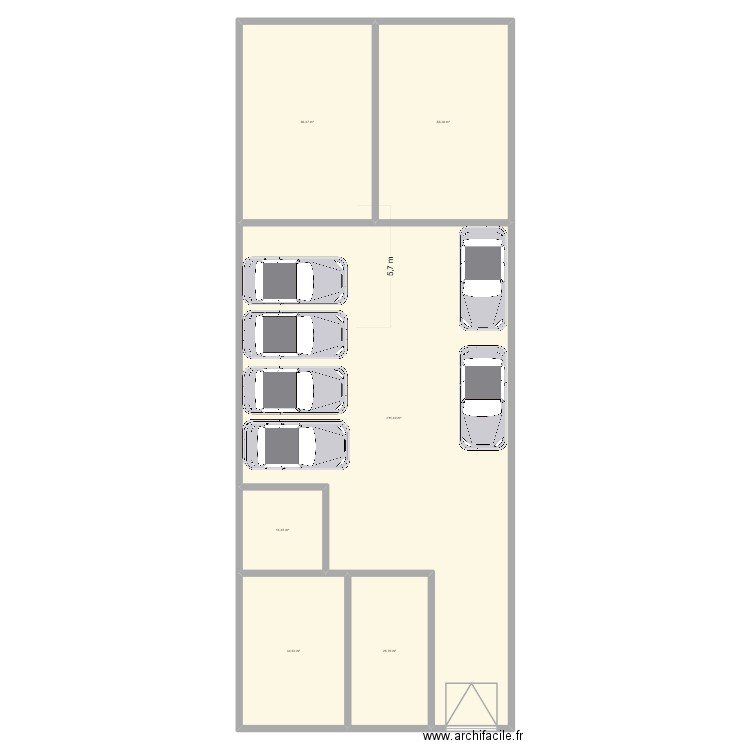 emplacement parking v2. Plan de 6 pièces et 398 m2