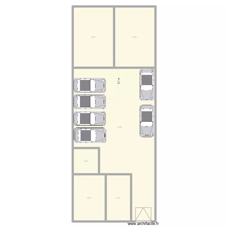 emplacement parking v2. Plan de 6 pièces et 398 m²