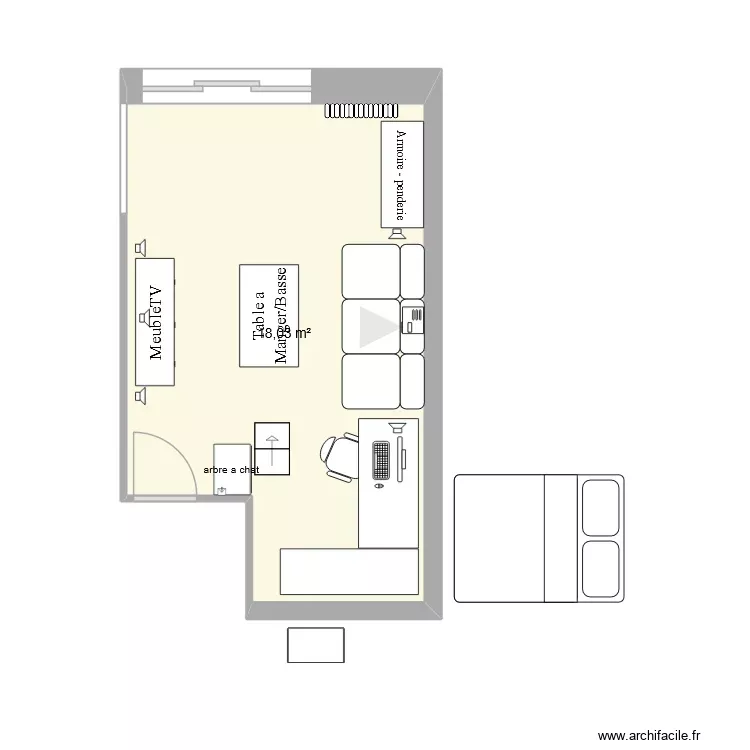 mon appart. Plan de 1 Pièce et 18 m² mon appart. Plan de 1 Pièce et 18 m²
