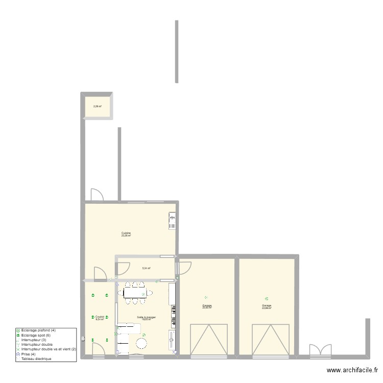 Aniche. Plan de 7 pièces et 104 m2
