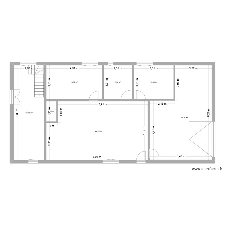 Maison 1. Plan de 7 pièces et 140 m2
