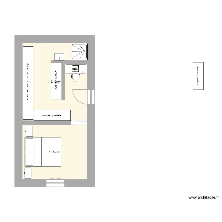 NOTRE CHAMBRE AVEC BIBLI. Plan de 0 pièce et 0 m2