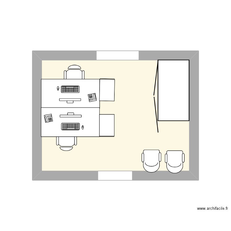 bureau compta. Plan de 1 pièce et 12 m2