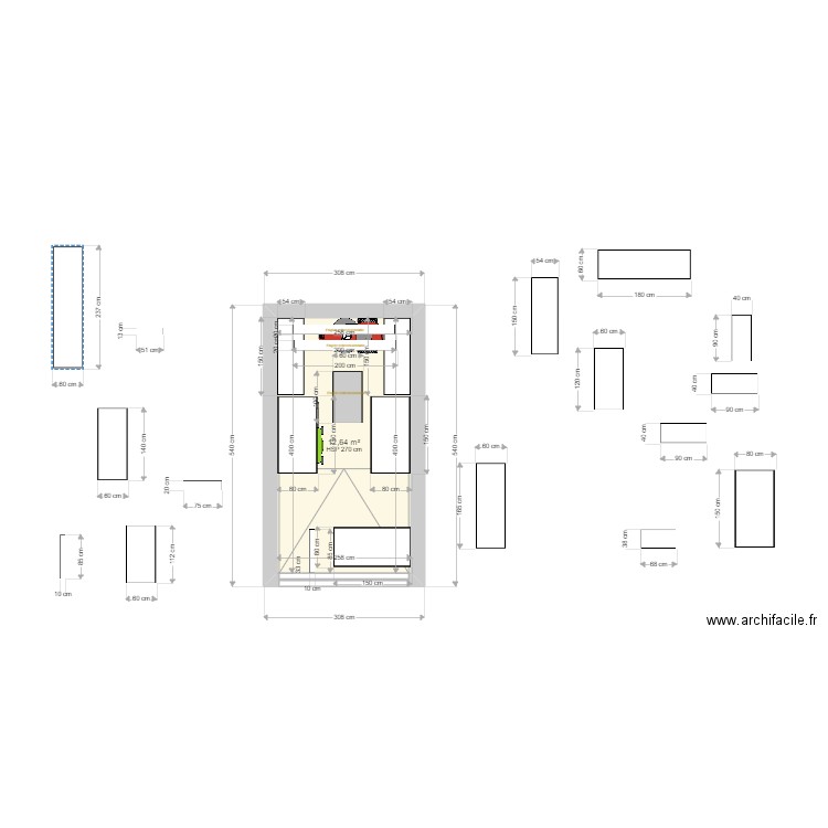 Garage 4. Plan de 1 pièce et 13 m2