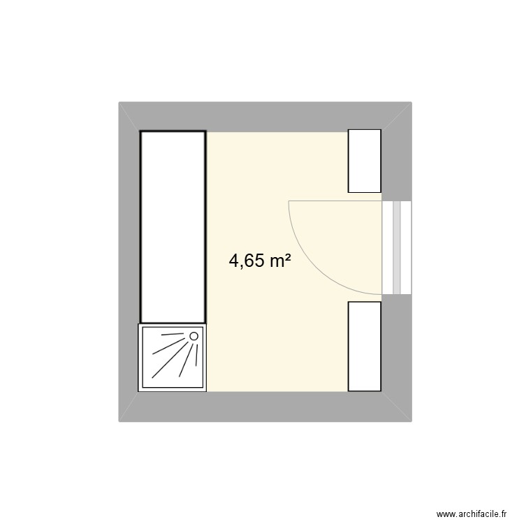 labo. Plan de 1 pièce et 5 m2