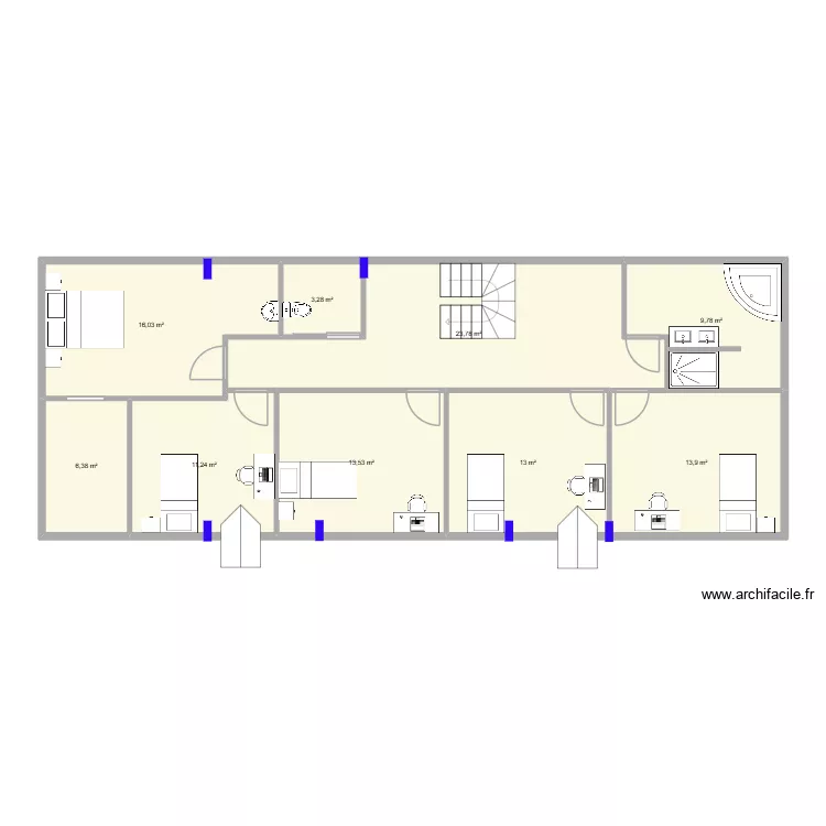 combles Beaumerie. Plan de 9 pièces et 111 m² combles Beaumerie. Plan de 9 pièces et 111 m²