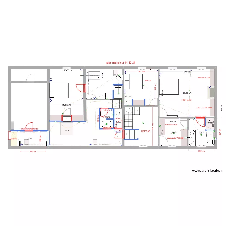 moquette droite. Plan de 