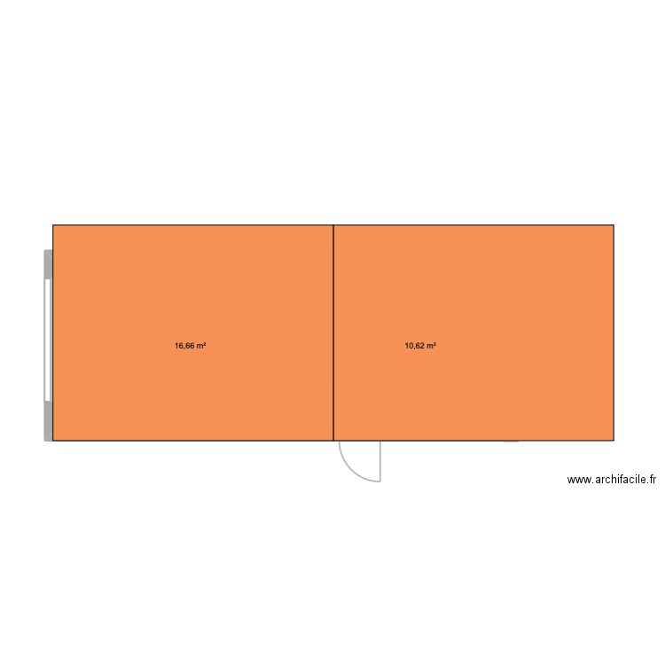 garage. Plan de 2 pièces et 27 m2