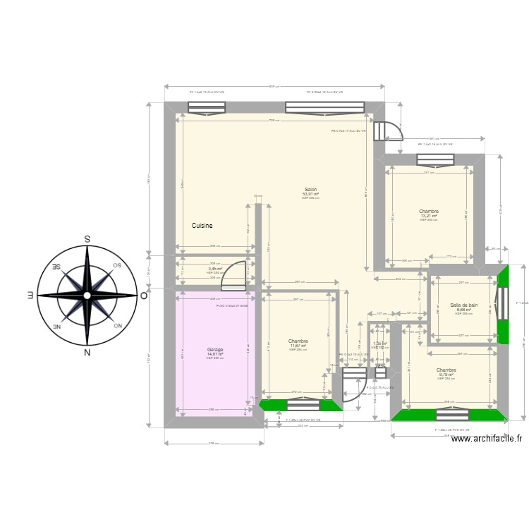ML24010552 VINCE. Plan de 8 pièces et 115 m2