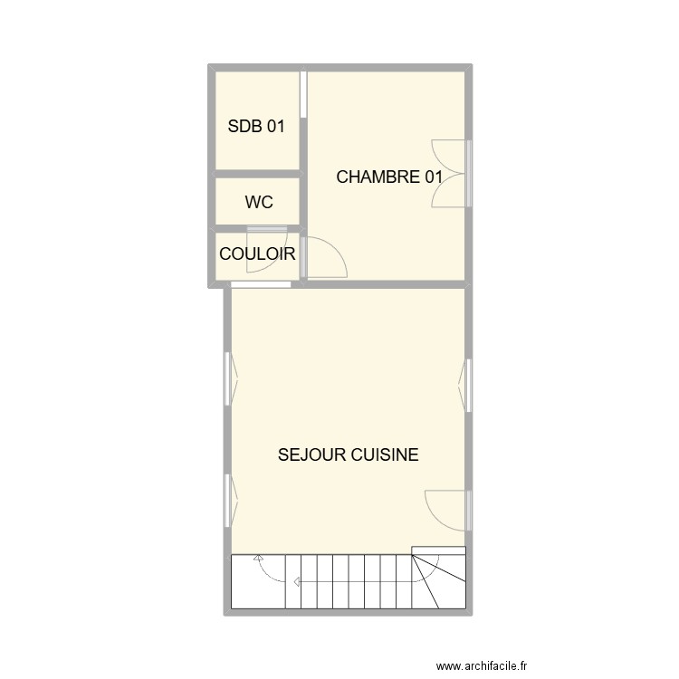 PLAN RDC JEAN JEAN ST GILLES. Plan de 6 pièces et 27 m2