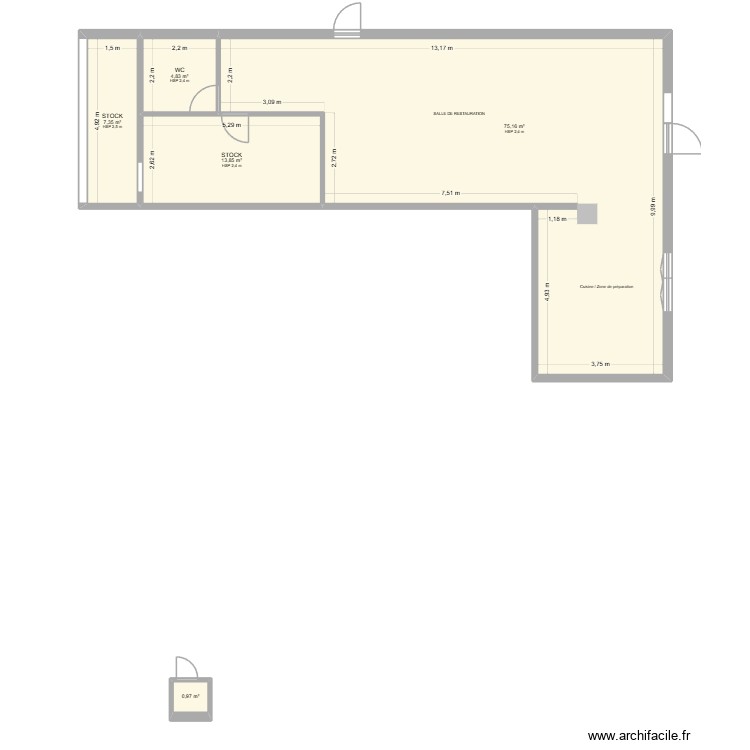 plan côté. Plan de 0 pièce et 0 m2