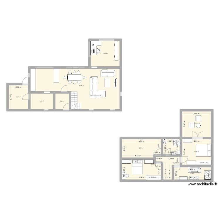 plan2. Plan de 10 pièces et 150 m2