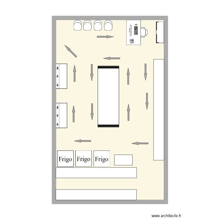 SPDP Accompagnée. Plan de 1 pièce et 60 m2