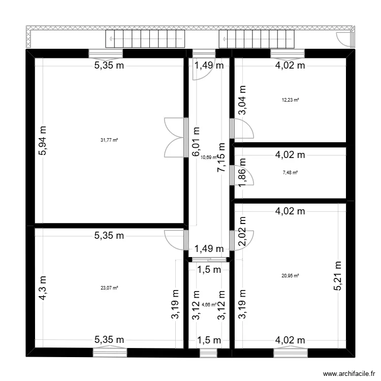 Maison Hanna RDC. Plan de 7  et 111 m²