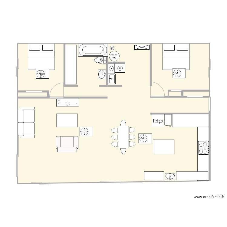 maison. Plan de 4 pièces et 84 m2
