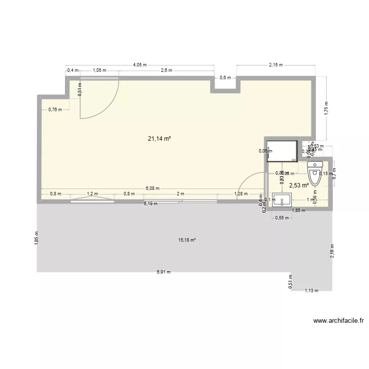studio_012. Plan de 2 et 24 m² studio_012. Plan de 2 et 24 m²
