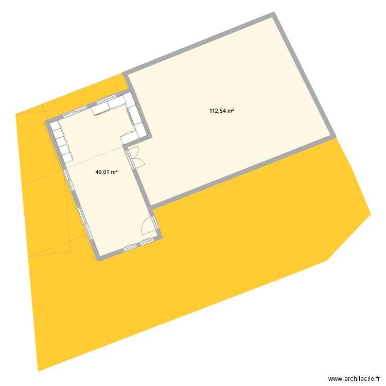 parcelle maison. Plan de 2 pièces et 162 m2