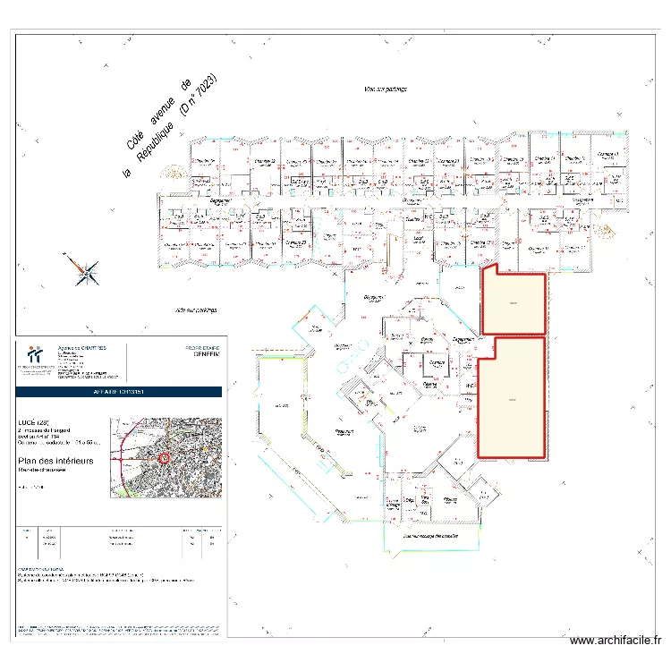 surafce salles de r&eacute;unions. Plan de 