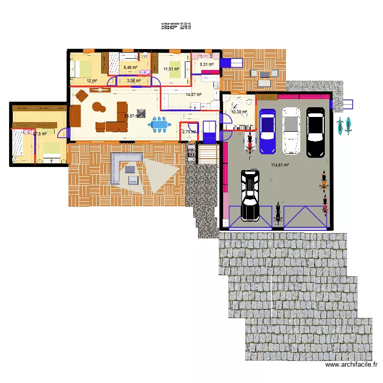 Saintois V9. Plan de 11  et 266 m²