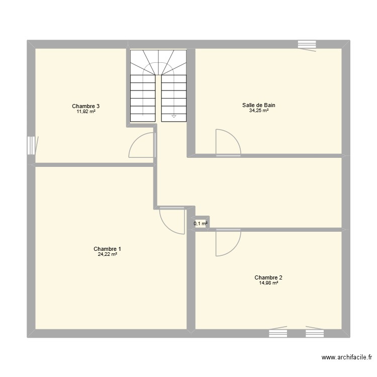 Polet Céline 3. Plan de 5 pièces et 85 m2