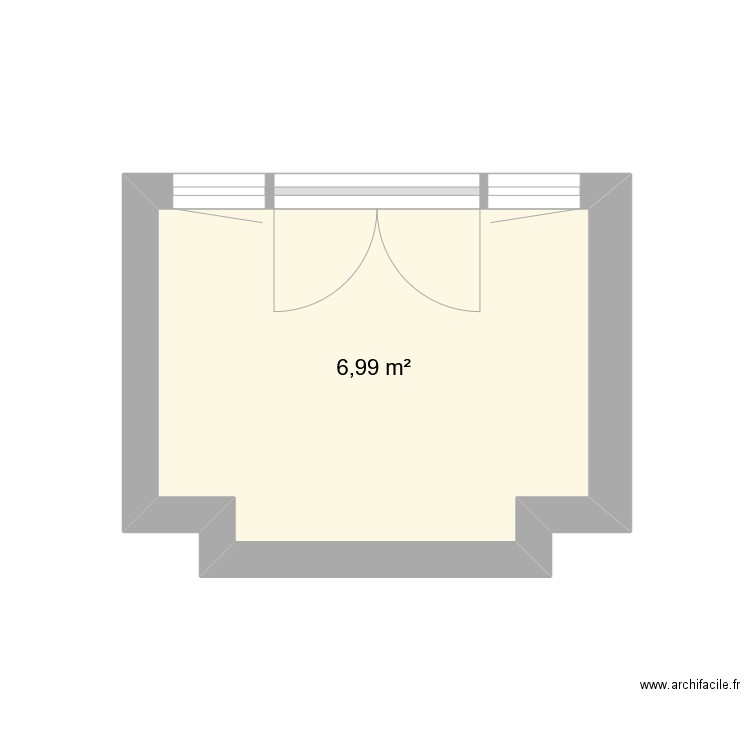 Office. Plan de 1 pièce et 7 m2