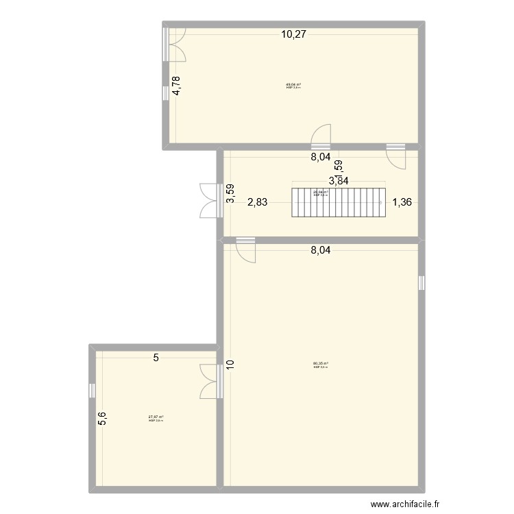 ecole Mtch. Plan de 4 pièces et 186 m2
