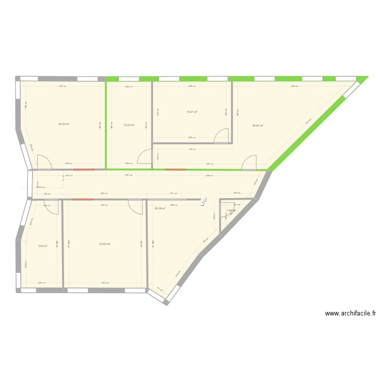 Jouy R+1 173m² V 1 TECHTONIQUE. Plan de 8 pièces et 149 m2