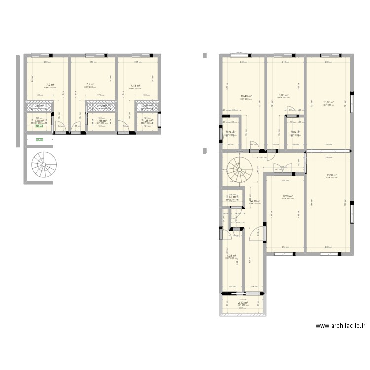 VILLA BARAS. Plan de 11 pièces et 77 m2