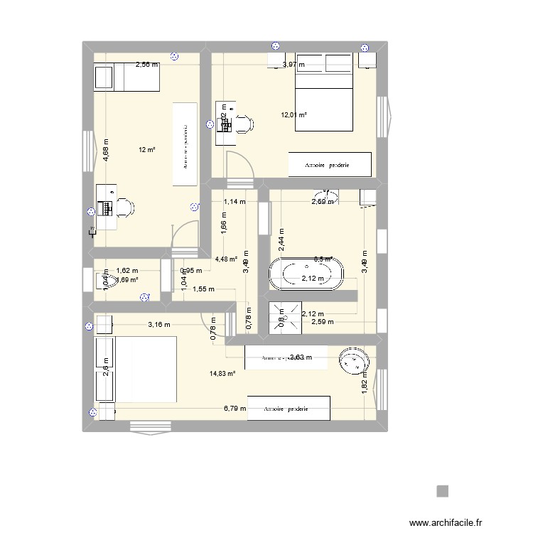 R+1. Plan de 0 pièce et 0 m2
