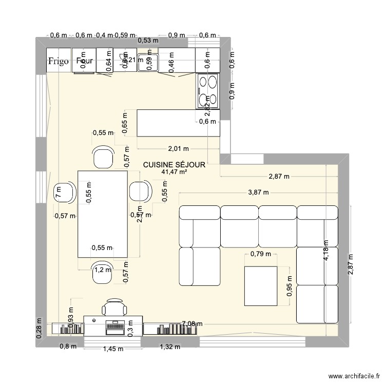 ANZÈRE 3. Plan de 1 pièce et 41 m2