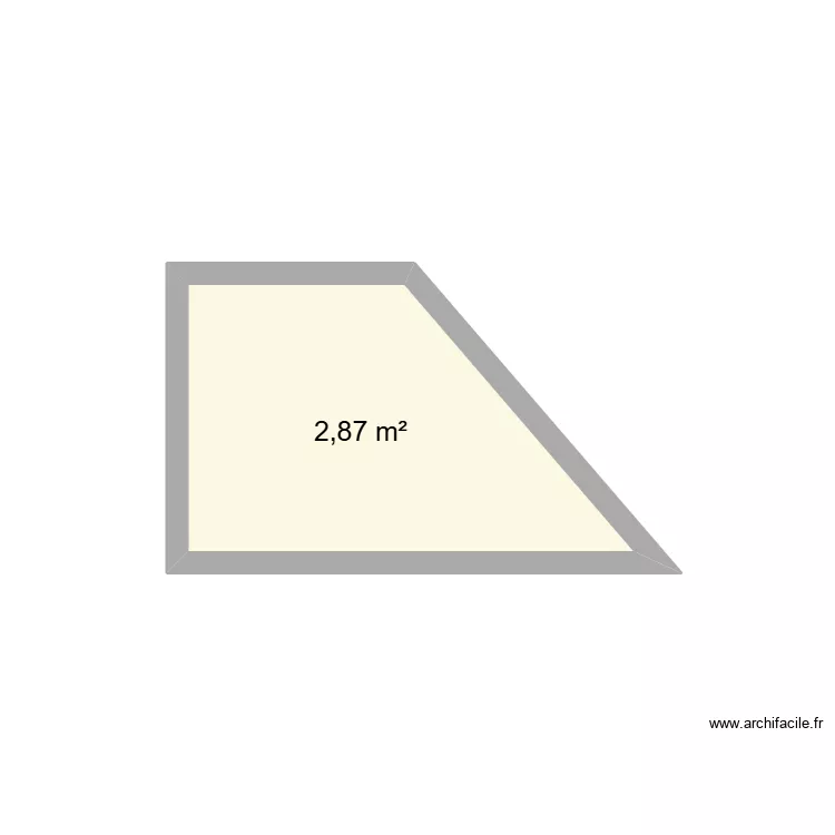 filet. Plan de 1 pièce et 3 m²