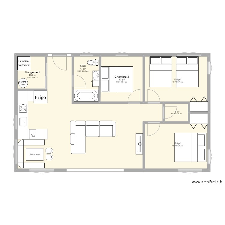 Maison 24X40. Plan de 0 pièce et 0 m2