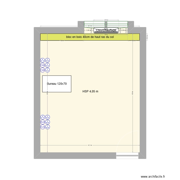 villa_creative_bureau_f102. Plan de 1 pièce et 21 m2