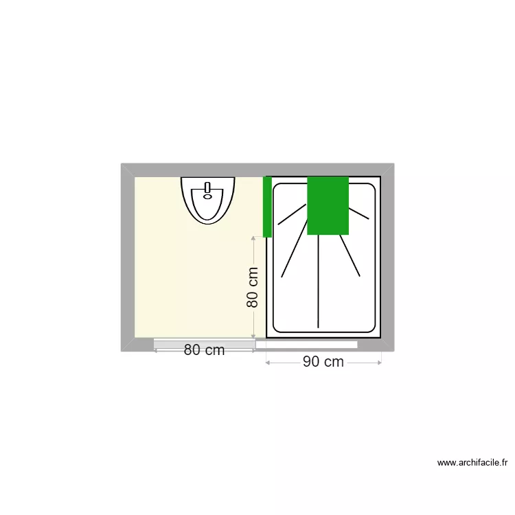 GOMES DOS SANTOS apr&egrave;s travaux. Plan de 1  et 2 m²