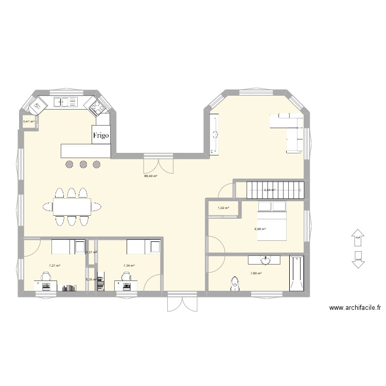 maison. Plan de 10 pièces et 103 m2