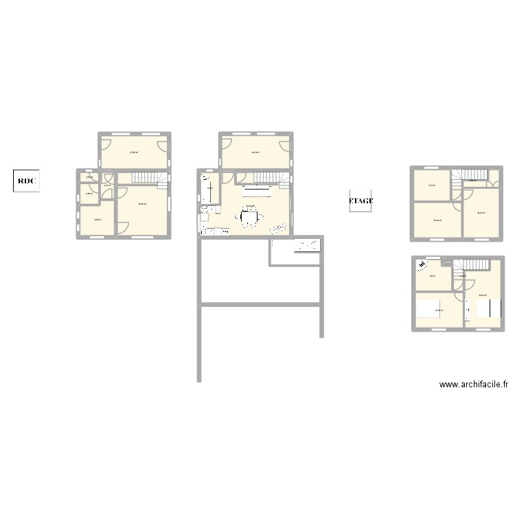 rdc maison Chagny. Plan de 18 pièces et 164 m2