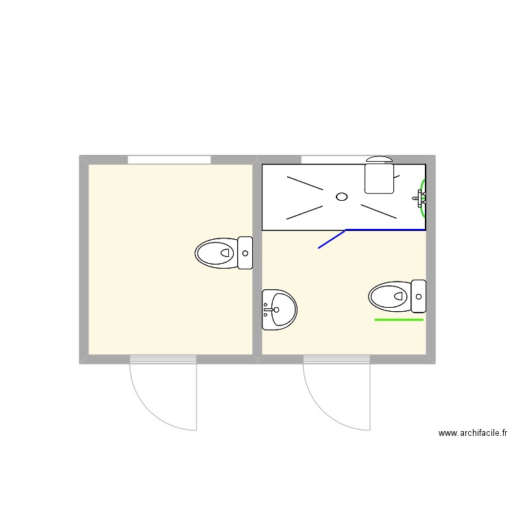 Roth Michelle . Plan de 2 pièces et 9 m2