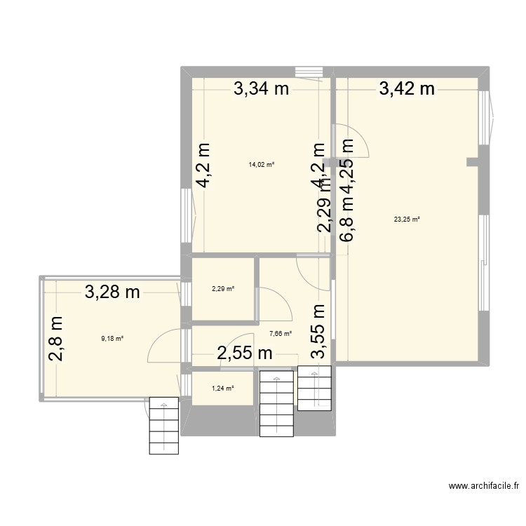 Angel2. Plan de 6 pièces et 58 m2