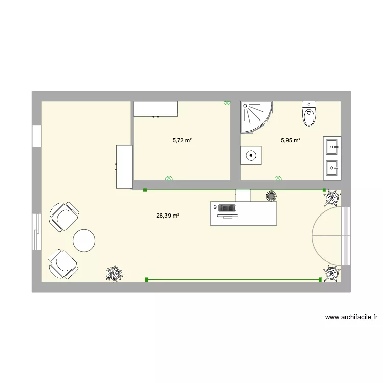 CREATIONINSITUT. Plan de 3 Pièces et 38 m² CREATIONINSITUT. Plan de 3 Pièces et 38 m²