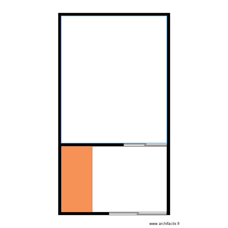 Tagnon. Plan de 2 pièces et 98 m2