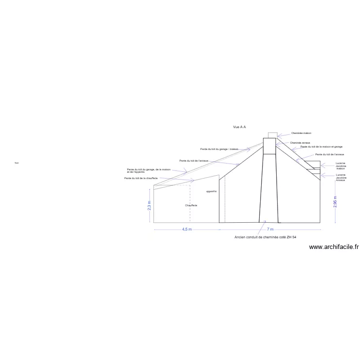 Vue de Gauche Vieux Four Velux V2. Plan de Vue de Gauche Vieux Four Velux V2. Plan de