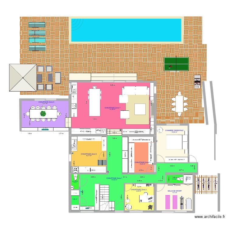 MAISON IA RDC Surface sol. Plan de 12 pièces et 173 m2