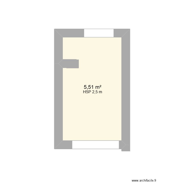cuisine. Plan de 1 pièce et 6 m2