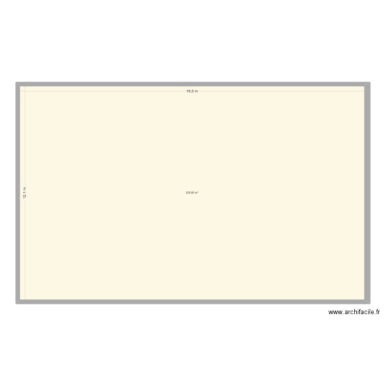 Tlett. Plan de 1 pièce et 236 m2