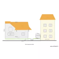 plan de coupe avec gazon et abri