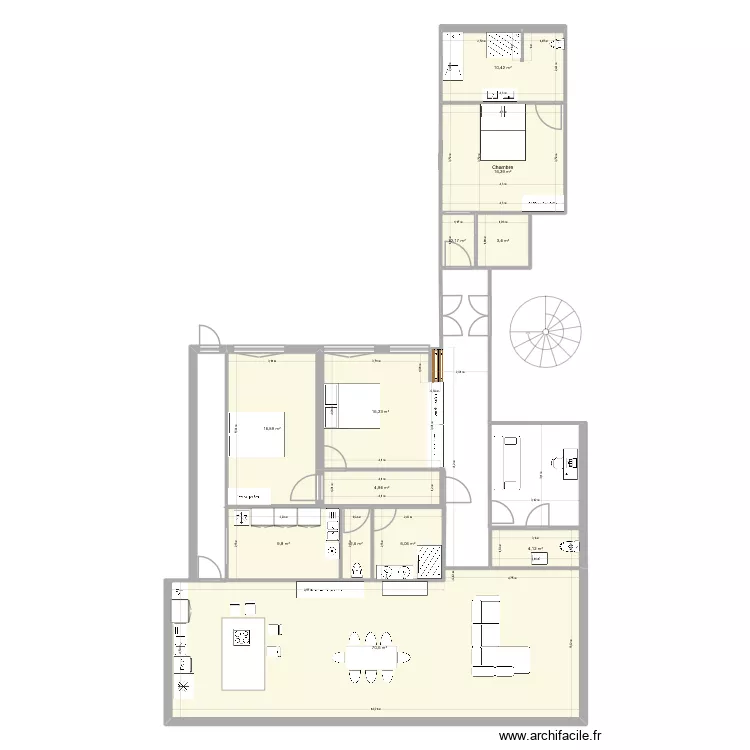 albert primier7. Plan de 12  et 163 m²